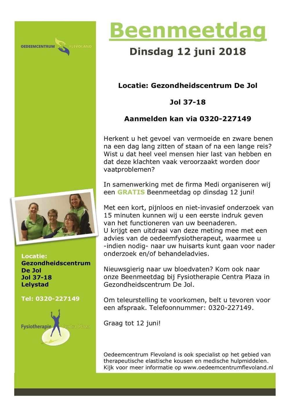 Gratis Beenmeetdag dinsdag 12 juni 2018